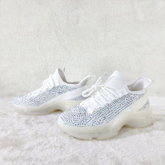 Comfy Cush White Jelly Sole Slip On Pull Tie Breathable Running Shoes J - Picture 1 of 8